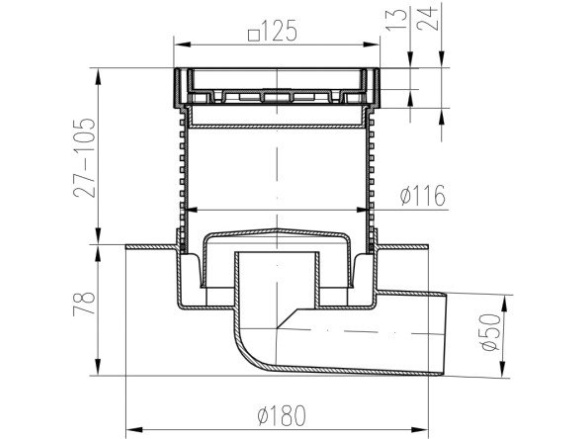 Vpusť Chuděj PVB 50 L2