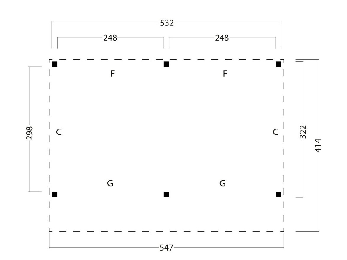 Wood open-sided barn base set Malmö