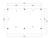 Wood open-sided barn base set Malmö