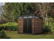 Plastový zahradní domek Keter Signature 9x7 Walnut, s podlahou