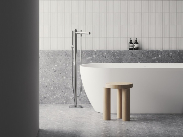 Ravak SG 080.10WHM.RB07A Vaňová batéria do podlahy pre R-box, so sprchovým setom, biela matná