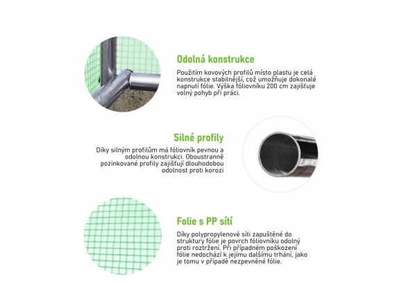 VespaGarden Zahradní fóliovník 2,5x4m VESPAGARDEN extra silný - zelený