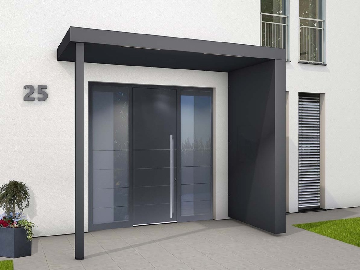 Vchodová stříška Gutta Guttavordach BS PLUS LED strip s bočnicí