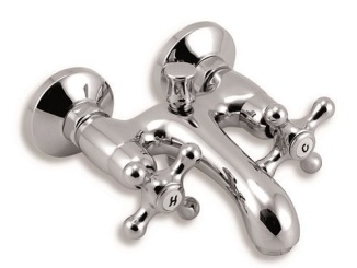 Csaptelepek –  Novaservis Vanová baterie Titania Retro II 100 mm, chrom, nástěnná, bez příslušenství,  99124/1,0