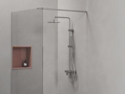 Ravak SG 098.20BL Sprchový sloup netermostatický, posuvný, se sprchovým setem, černá matná