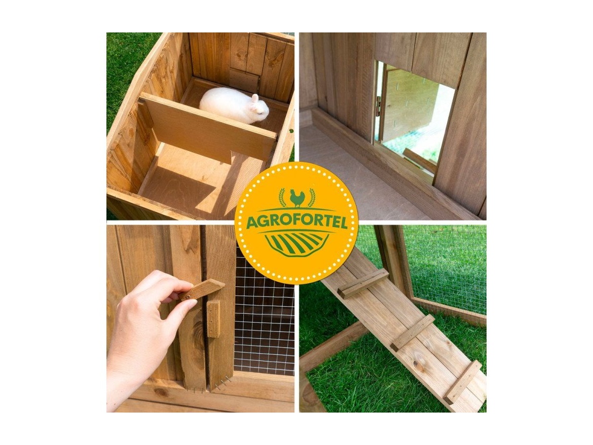 Scobax Dřevěná králíkárna MILEVSKO, 1450x530x835 mm