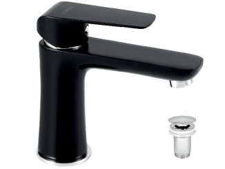 Vodovodní baterie – Novaservis Umyvadlová baterie Nobless Tina, černá/mat, stojánková, s výpustí, 38003,5