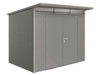 Biohort kerti fészerek –  AvantGarde A8, šedý křemen metalíza s dvoukřídlými dveřmi