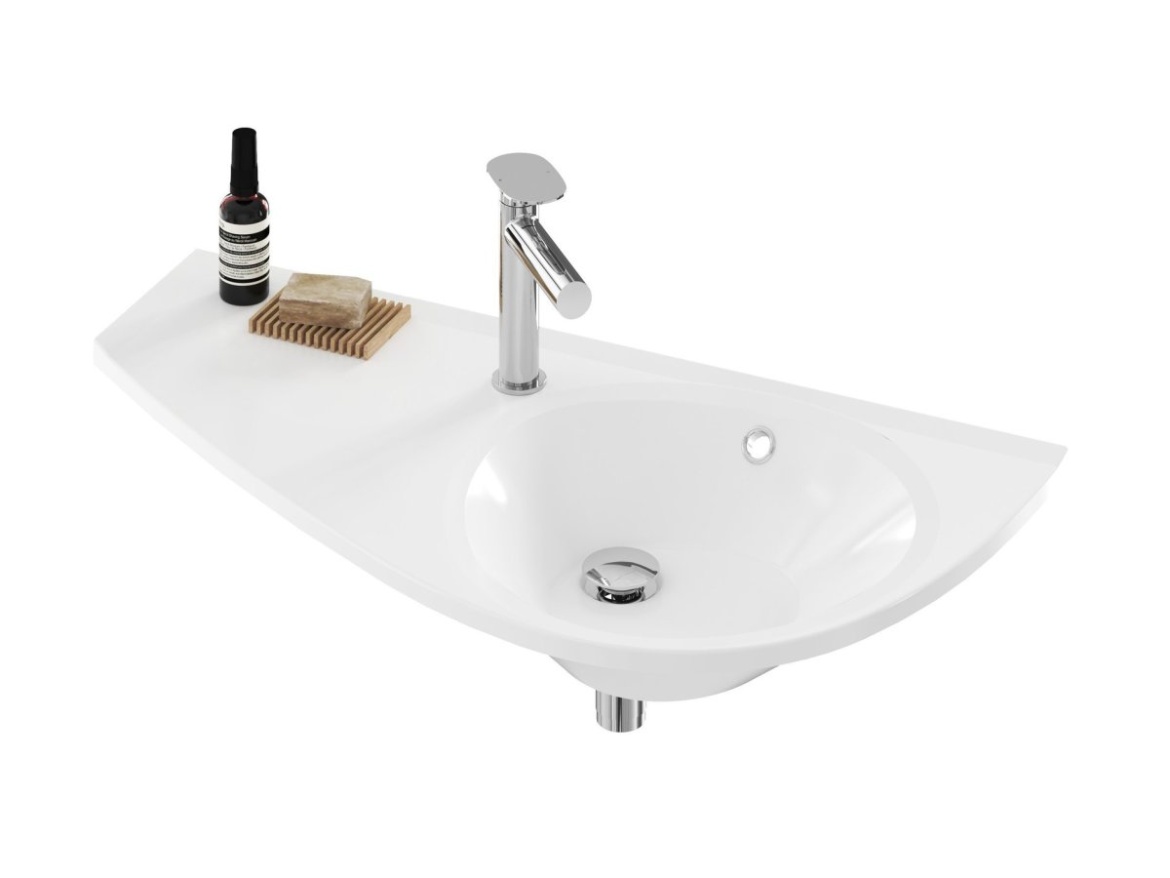 Ravak Umyvadlo Avocado 85 L, s otvorem pro baterii, s přepadem