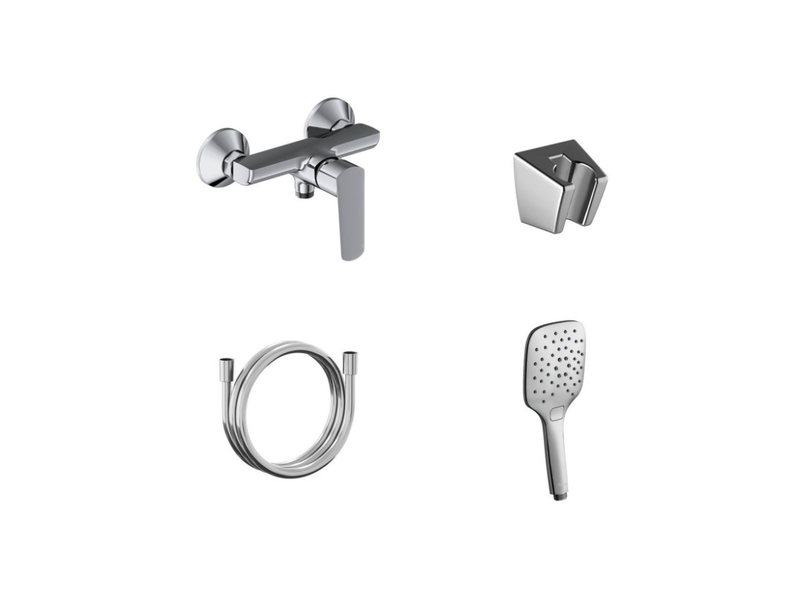 Ravak LF 032.20BLM.+S Sprchová nástěnná baterie se sprchovým setem, černá matná