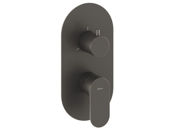 Ravak EL 068.20GB.O3.RB07F Podomítková baterie 3-cestná bez tělesa, Graphite Brushed