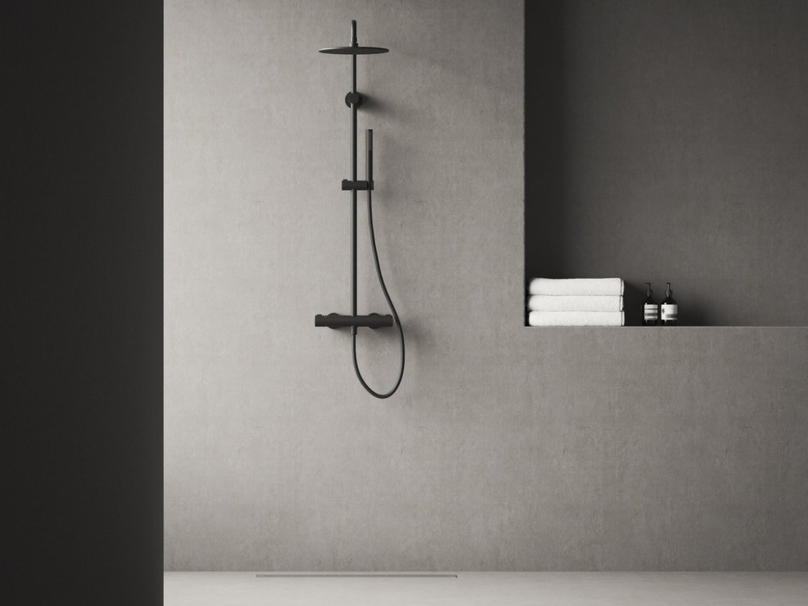 Ravak SG 091.00CR Sprchový sloup s termostatickou baterií, posuvný, se sprchovým setem, chrom