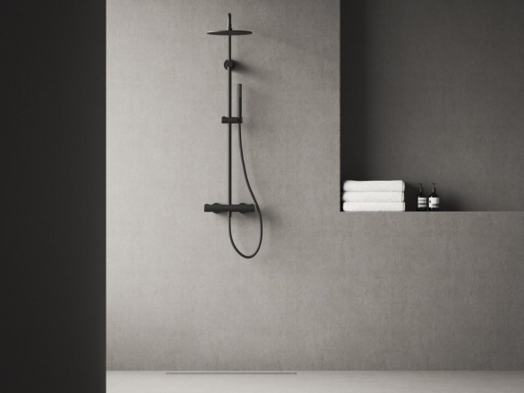 Ravak SG 091.10WHM Sprchový sloup s termostatickou baterií, posuvný, se sprchovým setem, bílá matná