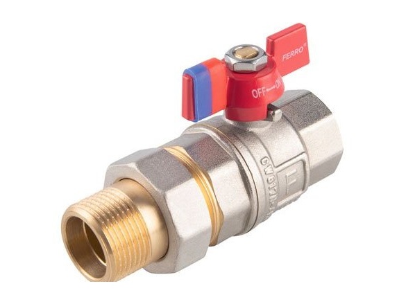 Novaservis Kulový kohout MF 1", se šroubením, motýl, voda,  KFPS3