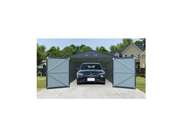 Kovová garáž 3,8 x 6 m se sedlovou střechou Antracit Riwall PRO RMCG 20x13 Anthracite