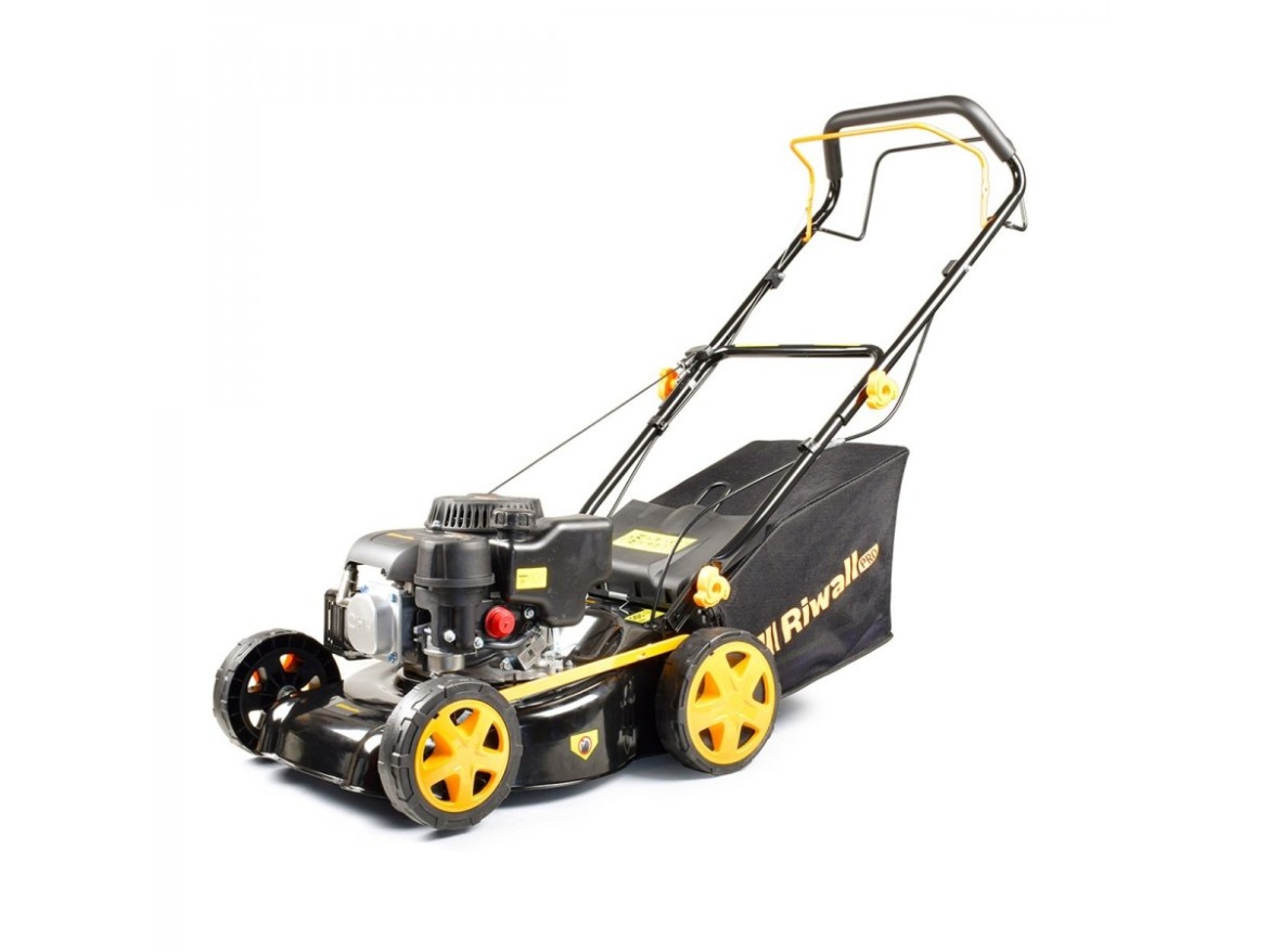 Multifunkční travní sekačka 2 v 1 s benzinovým motorem Riwall PRO RPM 4234