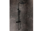 Ravak TD F 098.00BLM Sprchový stĺp netermostatický, posuvný, so sprchovým setom, čierna matná