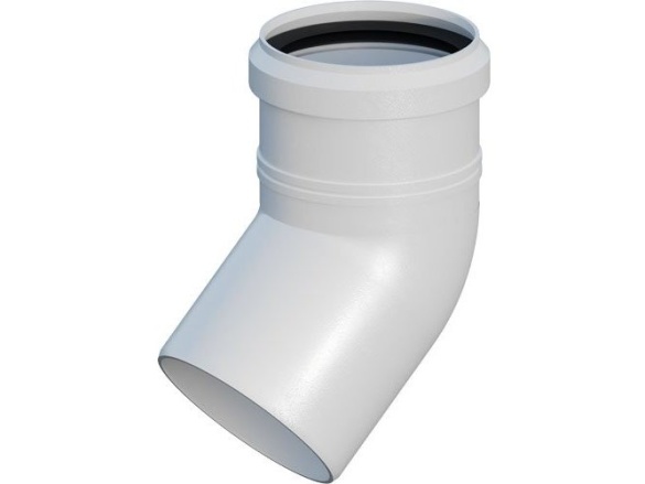 RICOM gas Koleno odkouření 45° d 60, PP, Ricom Gas 11060B