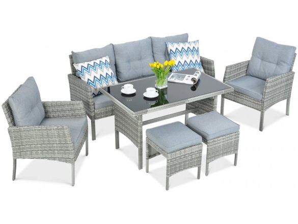 F-Garden Sedací souprava z technoratanu CORTINA Dolphine Grey