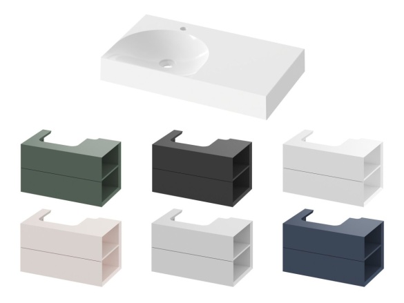 Ravak Umývadlo Lite 80/45 L, s otvorom pre batériu, bez prepadu