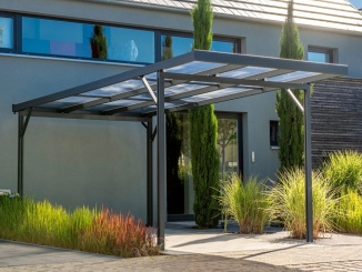 Příslušenství pro Ke Gutta Boční stěna Carport Premium tmavě šedá / bílá, ne, 5,82 m x 1,86 m