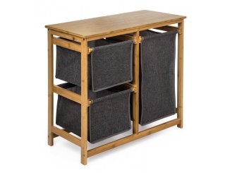 Háztartási berendezések –  G21 Koš na prádlo  38 l s úložnými boxy, bambusový