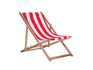 Nábytek –  Fortus Zahradní lehátko klasik - červenobílé pruhy