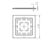 Chuděj ND-Mřížka Nerez pro nástavec 125 × 125 mm