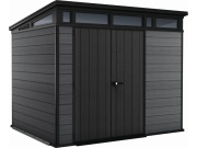 Plastový záhradný domček Keter Cortina 9x7 grafitový, s podlahou