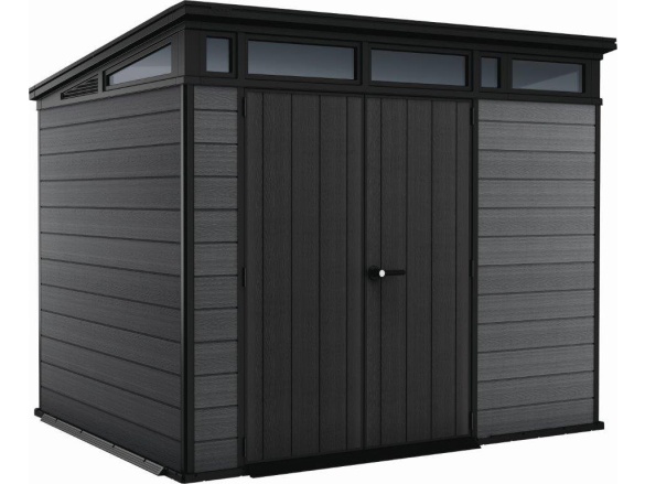 Plastový záhradný domček Keter Cortina 9x7 grafitový, s podlahou
