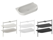 Ravak Umývadlo Yard 80, bez otvoru pre batériu, bez prepadu, Grey Green