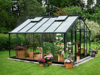 Klasické skleníky zo skla Juliana –  Juliana Gartner 4,4 m x 3,7 m, antracit, kalené sklo 3 mm