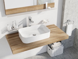 szaniteráruk –  Ravak Umyvadlo Ceramic Slim R 55, bez otvoru pro baterii, bez přepadu, bílá