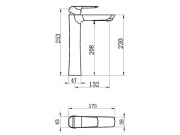 Novaservis Umyvadlová baterie Nobless Tina, černá/mat, stojánková, s výpustí,  38503,5