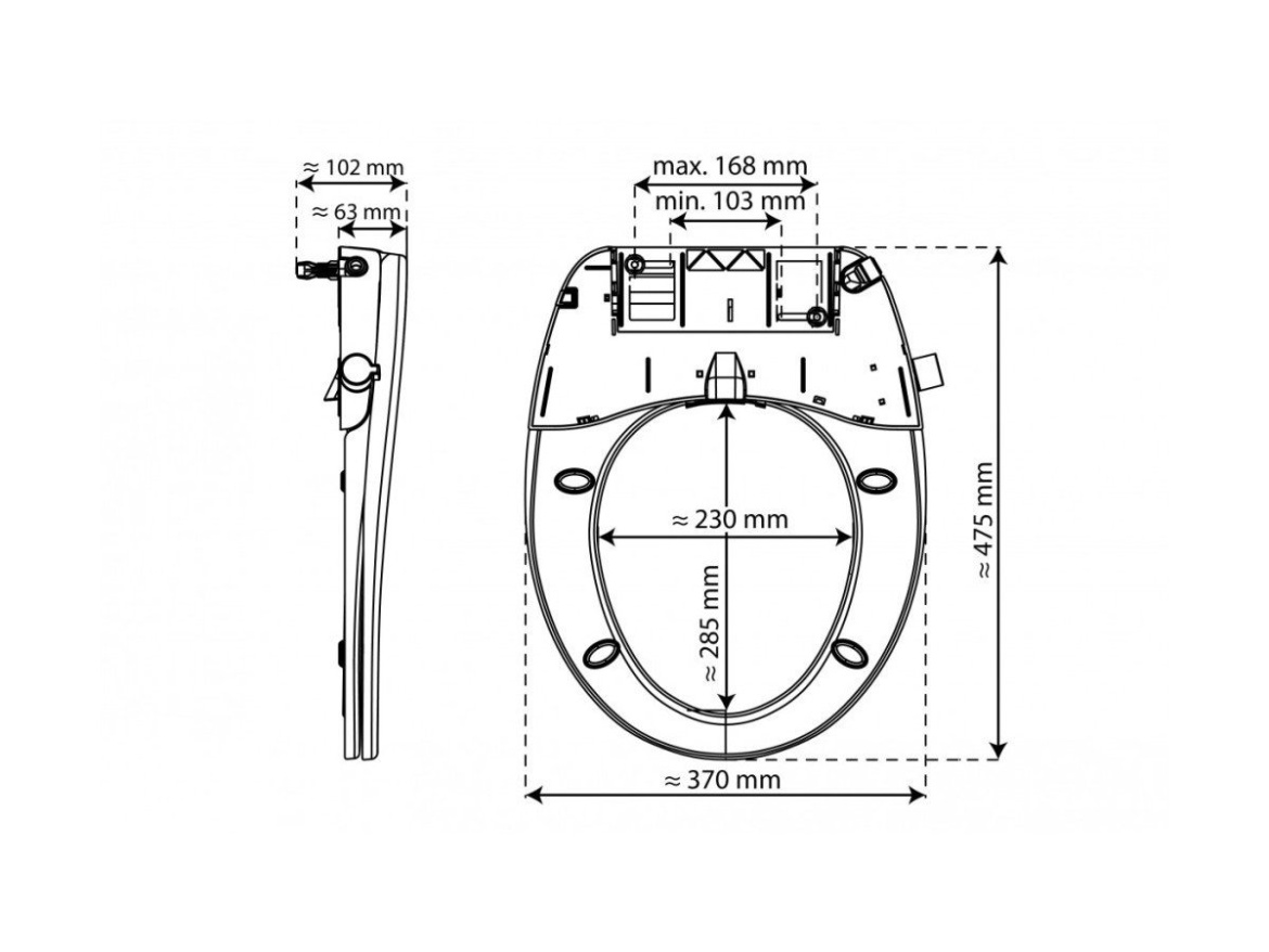 WC sedátka, záchodová prkna Schütte BIDETOVÉ SEDÁTKO | Termoplast, Soft Close