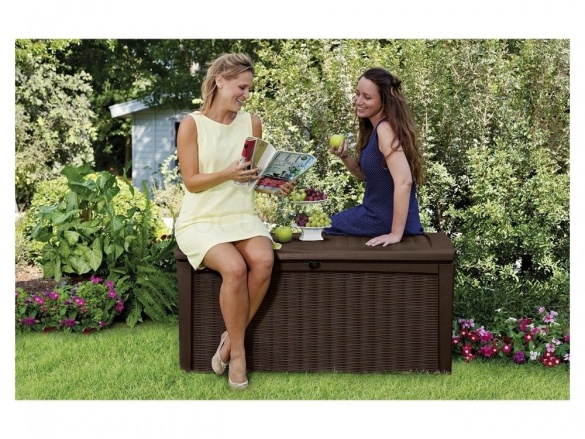 Keter Zahradní úložný box Keter Borneo 416 L - 129,5 x 70 x 62,5 cm - hnědý