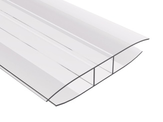 Plastové –  Spojovací lišta H Spojovací H profil pro tloušťku 4mm z polykarbonátu Barva: čirá, Šířka: 59/67, Délka: 2000, Síla desky: pro sílu PC 4