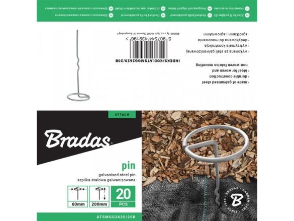 Bradas Kovový kolík k upevnění netkané textilie 6 cm / 20 cm - 10ks