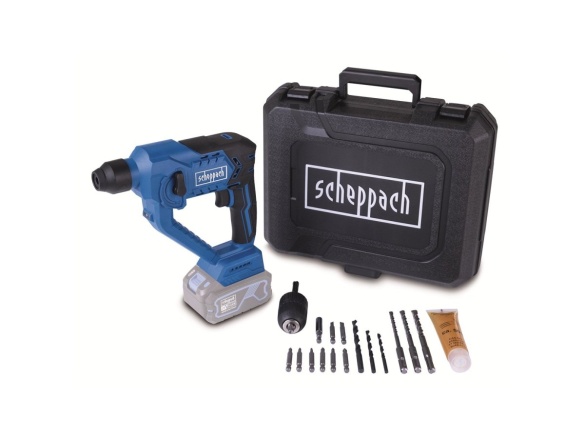 20 V-os IXES akkus SDS Plus 3 az 1-ben fúrókalapács kalapáccsal, táskával és tartozékokkal (akkumulátor és töltő nélkül) Scheppach C-RHD130-X