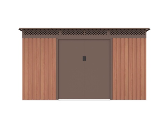 Plechový záhradný domček G21 GRAH 1132 - 340 x 333 cm, hnědý