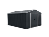 Zahradní domek kovový 3 x 3,7 m se sedlovou střechou antracit Riwall PRO RMSA 12x10 Anthracite