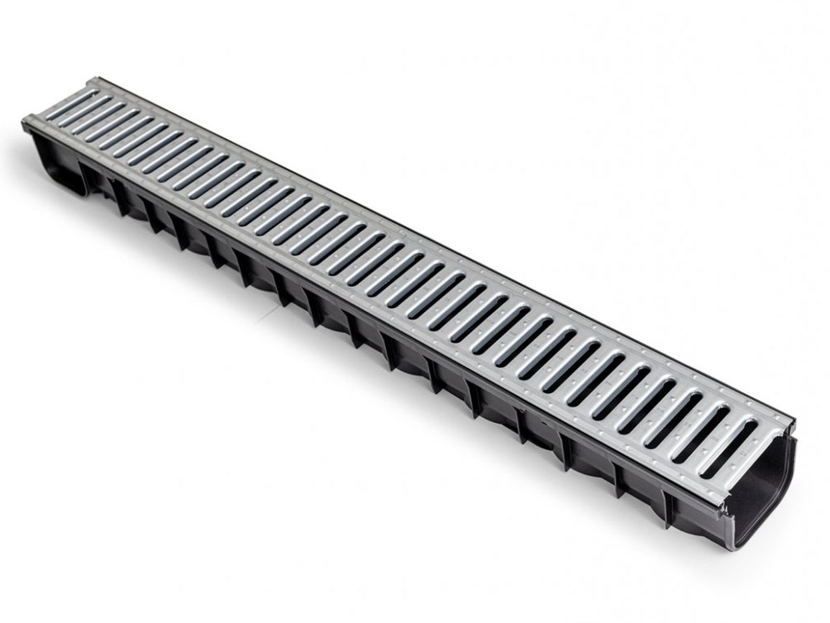 Plastový žľab s pozinkovanou mrežou Gutta A15 set