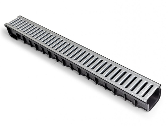 Plastový žlab s pozinkovanou mříží Gutta A15 set