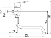 Novaservis Dřezová umyvadlová baterie TITANIA IRIS, 150 mm, chrom, nástěnná, s příslušenstvím,  94470/T,0