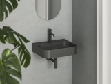 Ravak Umývadlo Ceramic Slim Wall R 55 N, s otvorom pre batériu, s prepadom, čierna matná