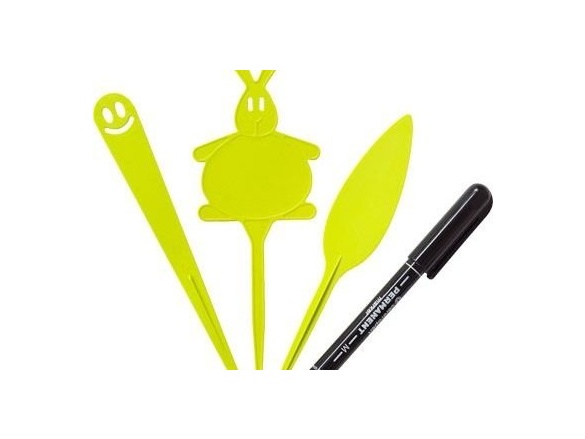 Garden Line Štítky k rostlinám - zapichovací Mix + lihový fix - světle zelená