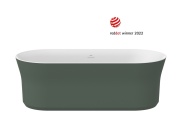 Ravak Vana Ypsilon 180x80, volně stojící, Smoke Grey/bílá, krytka odtoku bílá/černá/chrom