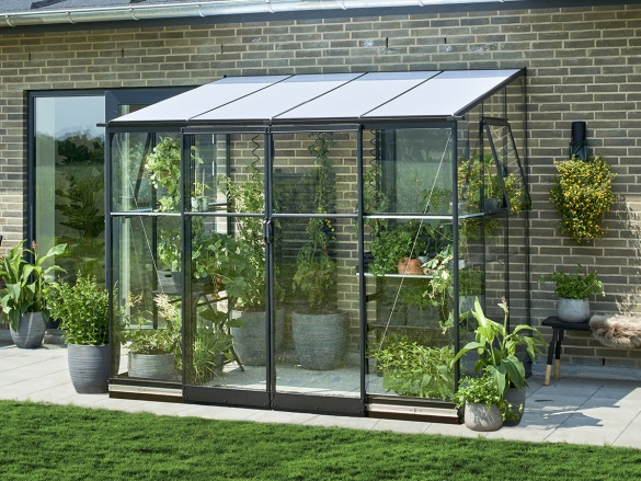 Üvegház a falhoz Halls Qube Lean-to