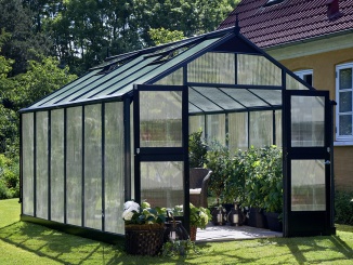 Hliníková konstrukce –  Juliana Premium 4,4 m x 3,0 m, antracit, polikarbonát 10 mm