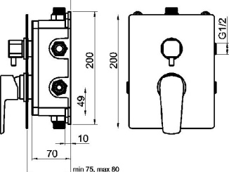 Vodovodné batérie – Novaservis Sprchová/vanová baterie Metalia 58, chrom, podomítková, bez příslušenství, BOX58051RX,0